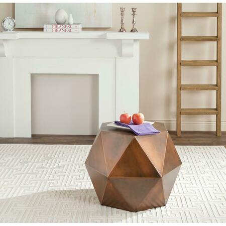 SAFAVIEH Astrid Faceted Side Table, Copper FOX3224A